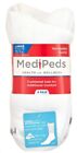 MediPeds Adult Men's NanoGLIDE® White Quarter Cushion Socks, Large, 4 pairs