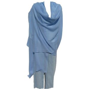 Cashmere | Himalayan| Shawl/Scarf| Lightweight| 1Ply|4Pad| Handloomed| Baby Blue