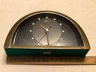 SEIKO QQZ137G Half Moon Gold Tone Desk Mantel Clock made in Japan -WORKS READ