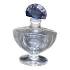 Guerlain Paris Perfume Bottle Vintage Shalimar Blue Fan Signed Lid Empty Collect