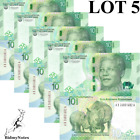 South Africa 10 Rand 2023 P 148 UNC 1/20 Bundle LOT 5 pcs