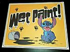 Stitch Wet Paint sign Poster Print Original Rare Disney World park Prop cast new