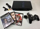 PlayStation 2 PS2 Fat Console Bundle SCPH-30001 Cont. 3 Games Tested - Works