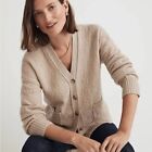 Madewell (Re)sourced Cashmere Checkerboard Cardigan Sweater Small New With Tags!