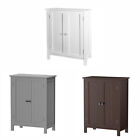 3 Colors Wooden Storage Cabinet w/ 2 Doors Bathroom Floor Kitchen Cupboard
