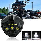 Black LED Motorcycle Headlights For Victory Cross Country, Kingpin, Vegas Bike (For: 2013 Victory Cross Country Tour)