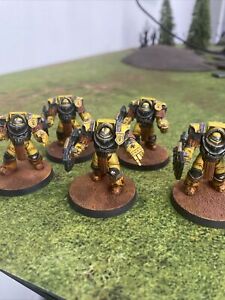Warhammer 40K 30k Imperial Fists terminators Pro Painted. ￼ Very Nice Decals.