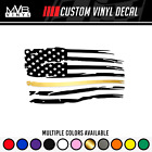 Distressed American Flag Gold Stripe Vinyl Decal Sticker Dispatchers First