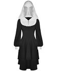 Dark In Love Hooded Gothic Lolita Nun Habit Dress Black White Jacquard Crucifix