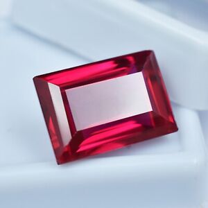 Ring Size 9 Ct Natural Red Ruby Emerald Cut Mogok Red Ruby CERTIFIED Gemstone