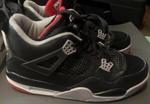 Size 11-  Jordan 4 Retro Bred Shoes Sneakers Men Preowned