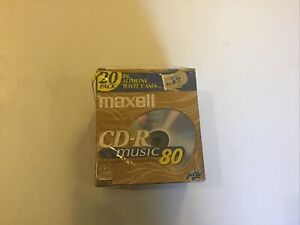 20 Pack Maxell CD-R Music 80 minute, 700 MB  in Slimline Jewel Cases New Sealed