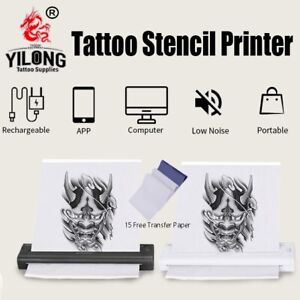 YILONG Wireless Tattoo Stencil Printer Transfer Machine Bluetooh 15pcs Papers