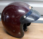 Vintage Bell RT R-T Maroon Burgundy Motorcycle Helmet USA 7 & 1/8 57 CM Toptex