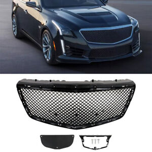 Front Bumper Hood Grille ABS Black Fit For 2014-2019 Cadillac CTS Sedan B Style (For: 2018 Cadillac)