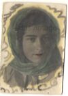 Beautiful girl Hand tinted abstract surreal odd painted backdrop antique photo