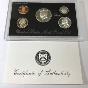 1995-S US Mint Premier Silver Proof Set - 5 Coins - W/COA - J8