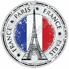 Paris France Country Flag Stamp Car Bumper Window Vinyl Sticker Decal 4.6