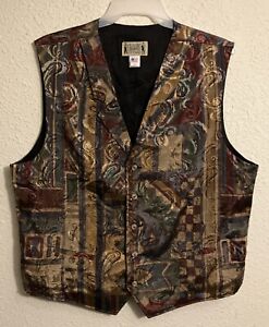 Classic Old West Styles 2XL SASS Cowboy Gambler Frontier Floral Pat Vest READ!