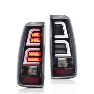 Fit For 99-02 Chevy Silverado 1500/99-06 GMC Sierra LED Tube Tail Lights Black (For: 2000 Chevrolet Silverado 1500)