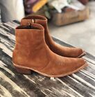 New Handmade Pure Suede Leather Western Cowboy Boots For Men's