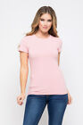 Women's Premium Basic Tee T-Shirt Soft Cotton Short Sleeve Crew Neck Solid Top