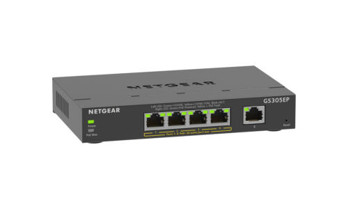 NETGEAR 5-Port Gigabit Ethernet POE+ Smart Plus Managed Switch 63 W PoE