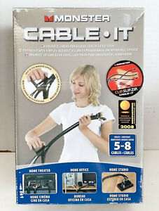 NEW Monster Cable 129703-00 8-Ft Cable-it CIT MBK-8 Black Cable Management Kit