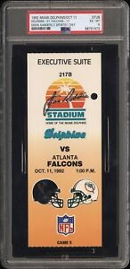 1992 Dolphins vs Falcons Deion Sanders 2 Sports 1 Day Ticket PSA 6 Highest Grade