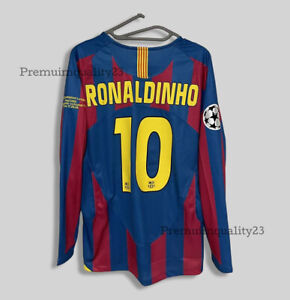 Ronaldinho #10 Fc Barcelona Chompions League 2005/2006 long sleeve Jersey M