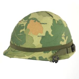 Vietnam War US M1 Helmet with Mitchell Cover