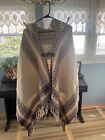 Free People Southwestern Inspired Hooded Poncho One Size