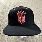 Sacramento Kings Hat Cap Adult 7 1/8 Black Pink Fitted HWC Mitchell & Ness NBA50