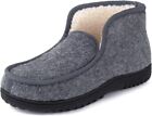 Mens Ankle Bootie Slippers Memory Foam Cozy Moccasin House shoes Indoor Outdoor
