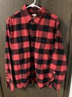 Gap Buffalo Check Work Shirt LARGE Red Plaid Untucked 100% Cotton Flannel