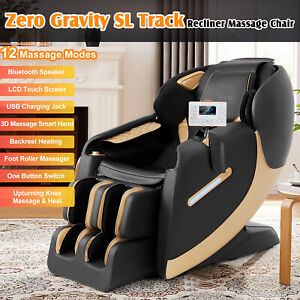 Full Body SL-Track Zero Gravity Massage Chair Recliner Knee Heating,USB,12 Modes