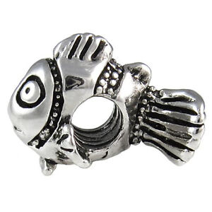 Lot 5pcs Clown Fish Silver European Spacer Charm Bead For Snake Bracelet 642