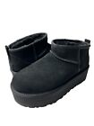 UGG Classic Ultra Mini Platform Black Women's Size 8 Ankle Boots 1135092