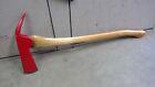 Vintage Fireman's Axe, Red Wood Handle, Red Paint Firefighter Axe, 30 3/8