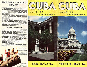 Cuba Old Havana Modern Havana Vintage Travel Brochure Color Photos Circa 1940's