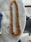 Vintage Amber chunky squares necklace 18 “.