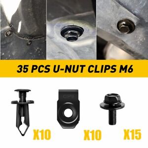 For KIA Body Bolts & U-nut Clips - M6 Engine Under Cover Splash Shield Guard (For: More than one vehicle)