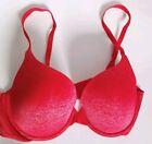 Victoria's Secret Bra Push Up Padded Perfect Coverage T Shirt Size 38C Red Marle