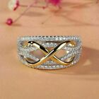 1Ct Simulated Diamond Infinity Two Tone Wedding Band Ring 14K White Gold Over