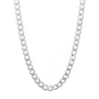 925 Solid Sterling Silver Curb Cuban Mens Women's 4.5MM Chain Necklace 925 Italy