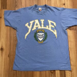 Vintage Yale University T Shirt Single Stitch Made In USA Men’s XL Blue 80s 90s