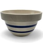 RRP Co. Blue Stripe Mixing Bowl 7” Roseville Ohio Vintage Pottery Farmhouse READ
