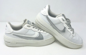 Nike Air Force 1 AF1 White Plt.af.orm Sneakers Shoes Platform Silver Womens 8.5