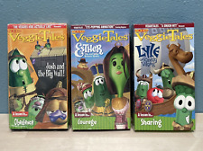 VeggieTales VHS Lot of 3 Movies: Lessons in Sharing, Courage & Obedience *TESTED