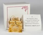 Danbury Mint 2005 FESTIVE FIREPLACE Gold Plated Christmas Tree Ornament 23K Box